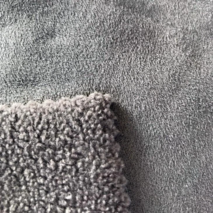 Polyester Suede With Faux Fur