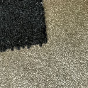 PU cuoio con finta pelliccia per l'indumento