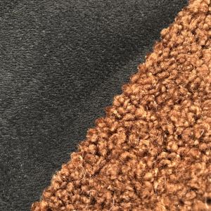 Tessuto in pelle scamosciata con pelliccia