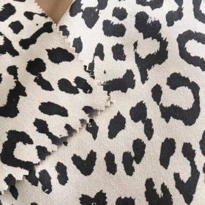 Tessuto in pelle scamosciata scamosciata a maglia con trama leopardo personalizzata